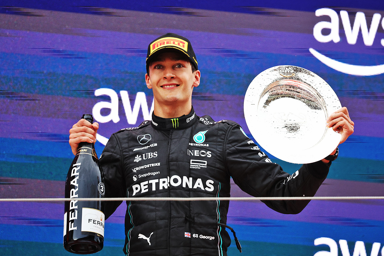 メルセデスF1のジョージ・ラッセル 「2周目に表彰台獲得を確信」