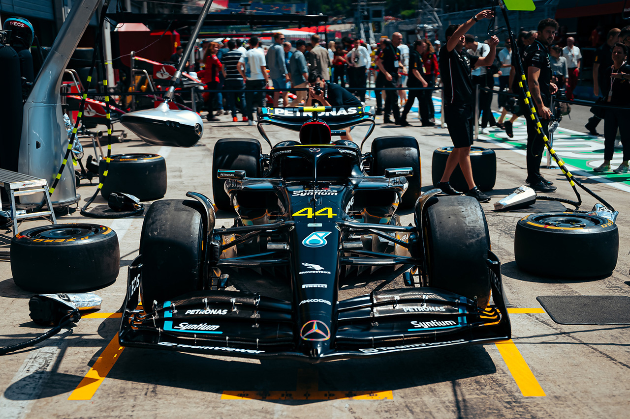 メルセデスF1、イギリスGPに新型フロントウイングを投入