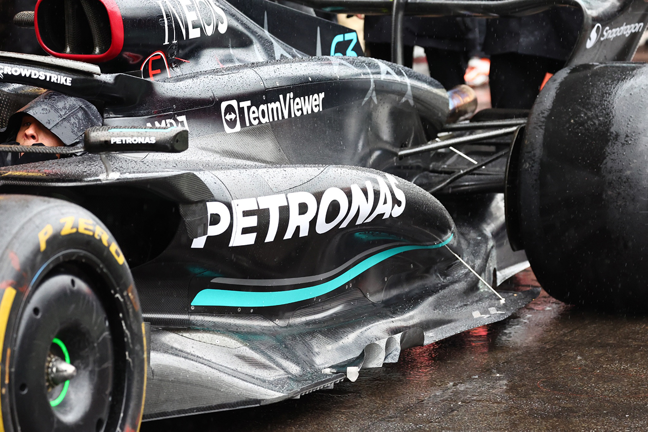 メルセデスF1、ベルギーGPでW14に新型サイドポッドを投入