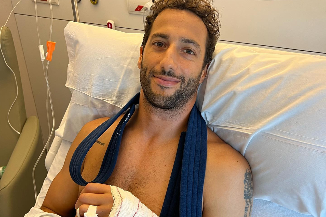 ダニエル・リカルド、F1オランダGPで骨折した左手の手術が成功