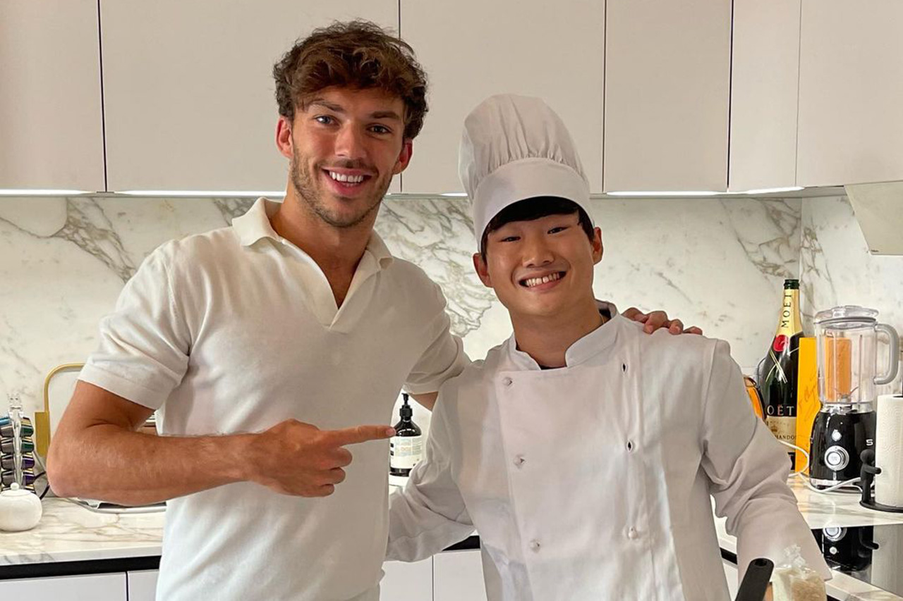 角田裕毅、F1イタリアGP前にピエール・ガスリー自宅でのディナーが実現