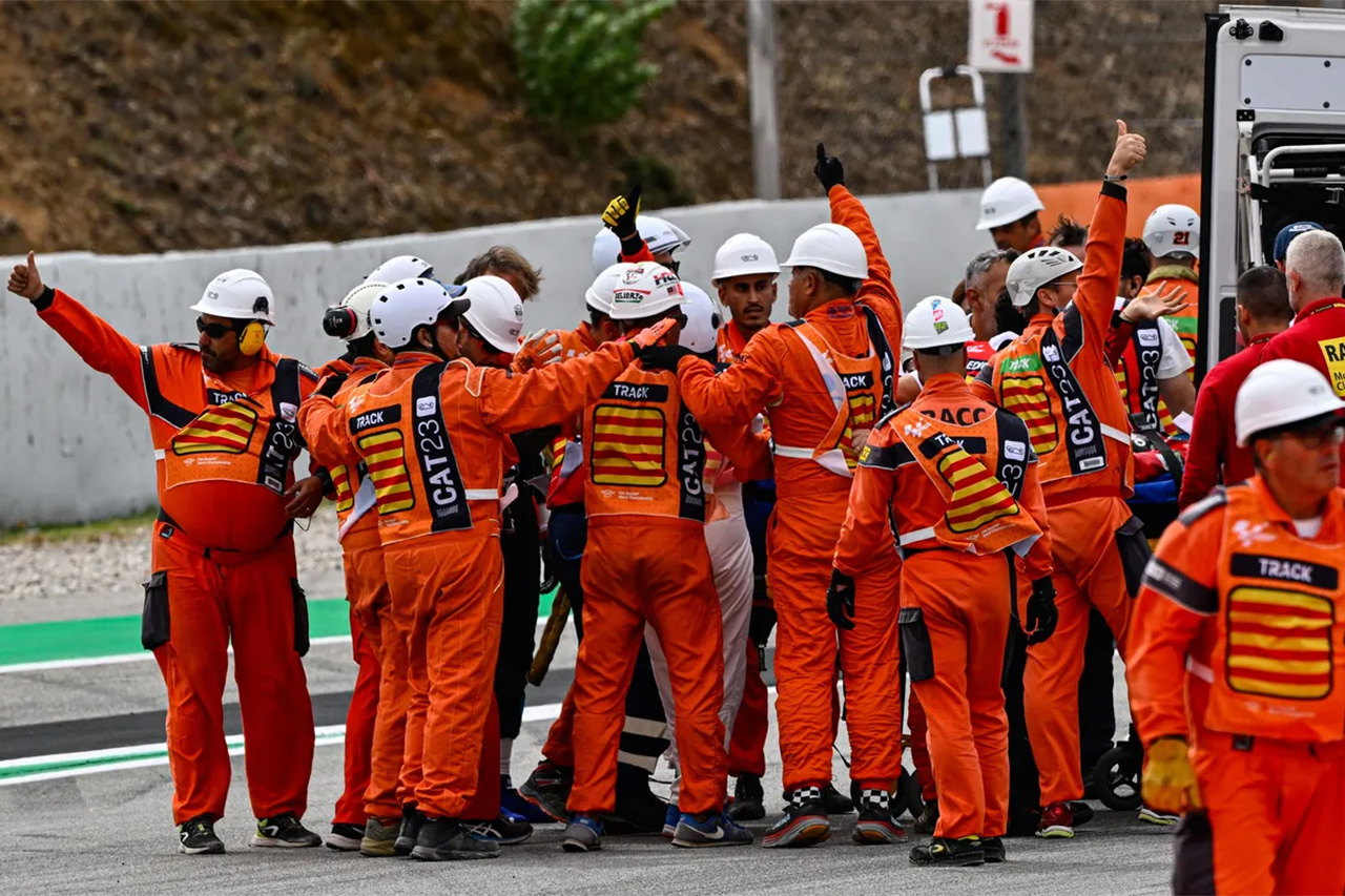 MotoGP：後続車に足を轢かれたバニャイア、骨折は確認されず