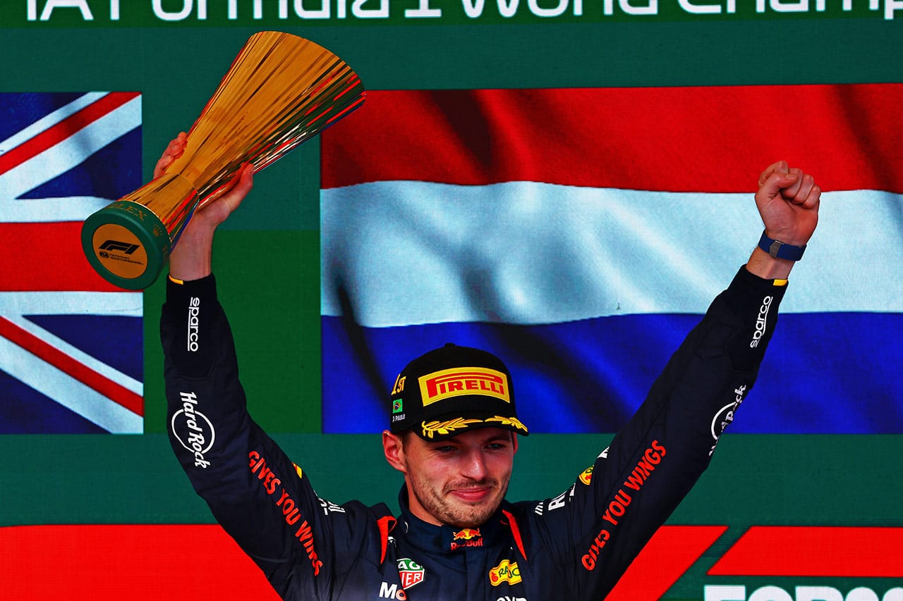 F1サンパウロGP：フェルスタッペン今季17勝目 アロンソがラスト逆転3位