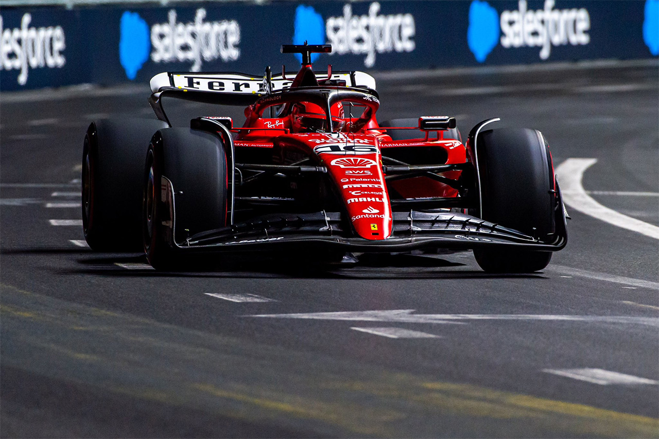 F1ラスベガスGP シャルル・ルクレールがトップでフェラーリが1-2発進