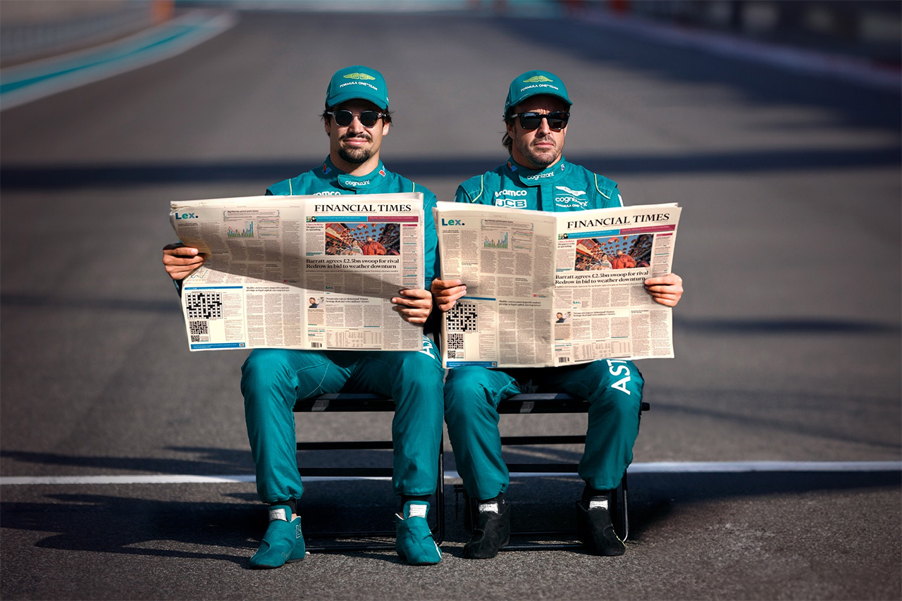 アストンマーティンF1 フィナンシャル・タイムズとのパートナーシップを発表