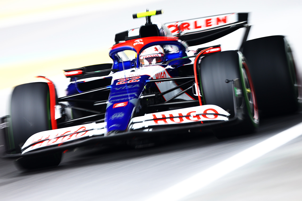 F1日本GP 角田裕毅が所属のRBが雨の影響を受けたFP2で最多周回