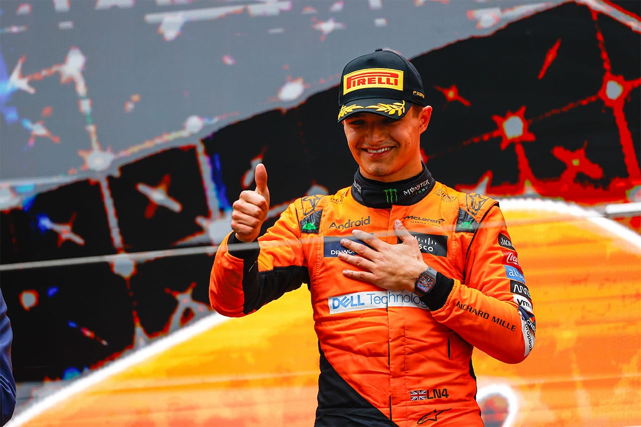ノリス 「フェルスタッペンの後ろでフィニッシュするたびに勝利を感じる」