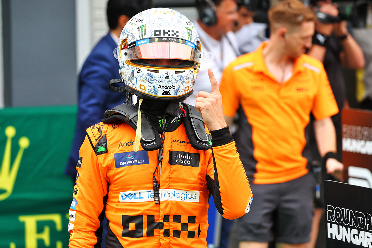 ノリス通算3回目のポール マクラーレンがF1ハンガリーGPのフロントロー独占