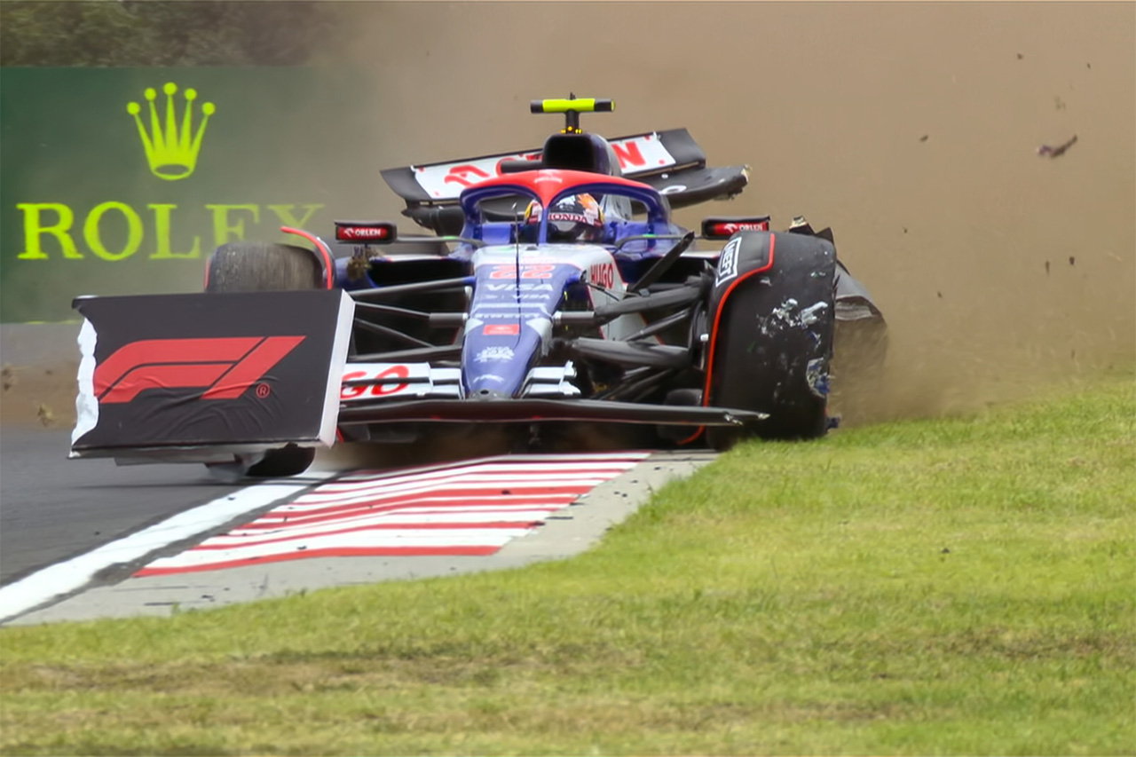 角田裕毅 F1ハンガリーGP予選のクラッシュで68Gもの衝撃