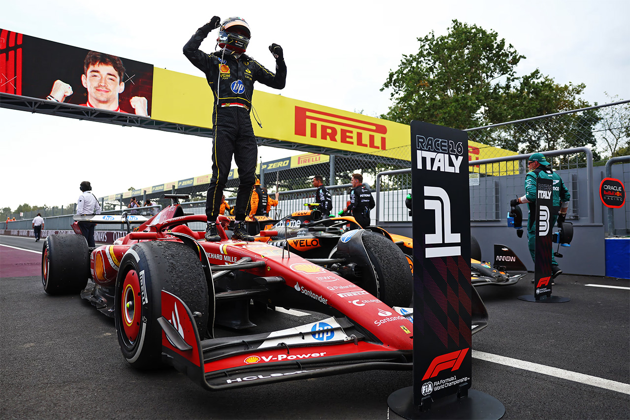 F1イタリアGP 決勝レポート：ルクレールが大胆な1ストップ戦略で優勝