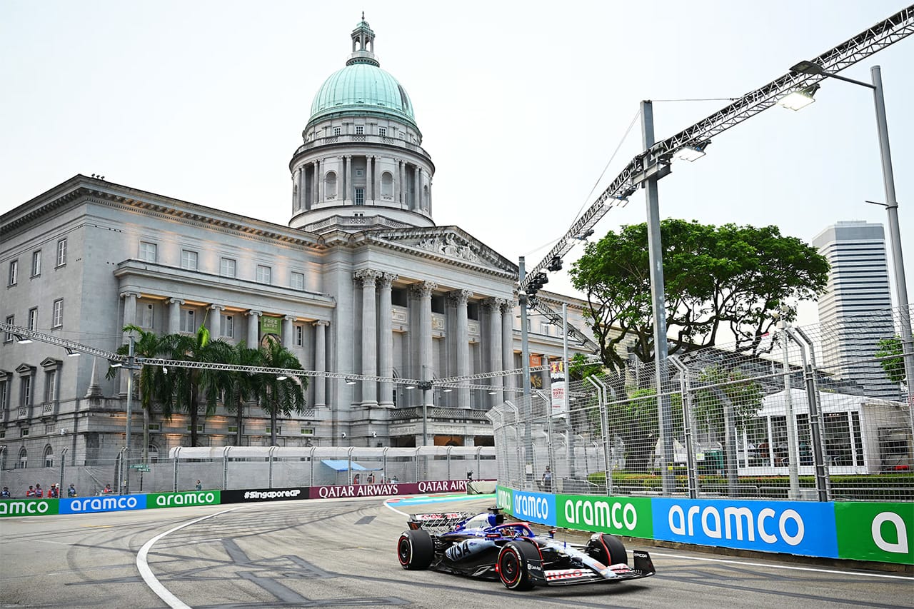 F1シンガポールGP フリー走行1回目：ルクレールが首位 角田裕毅は5番手