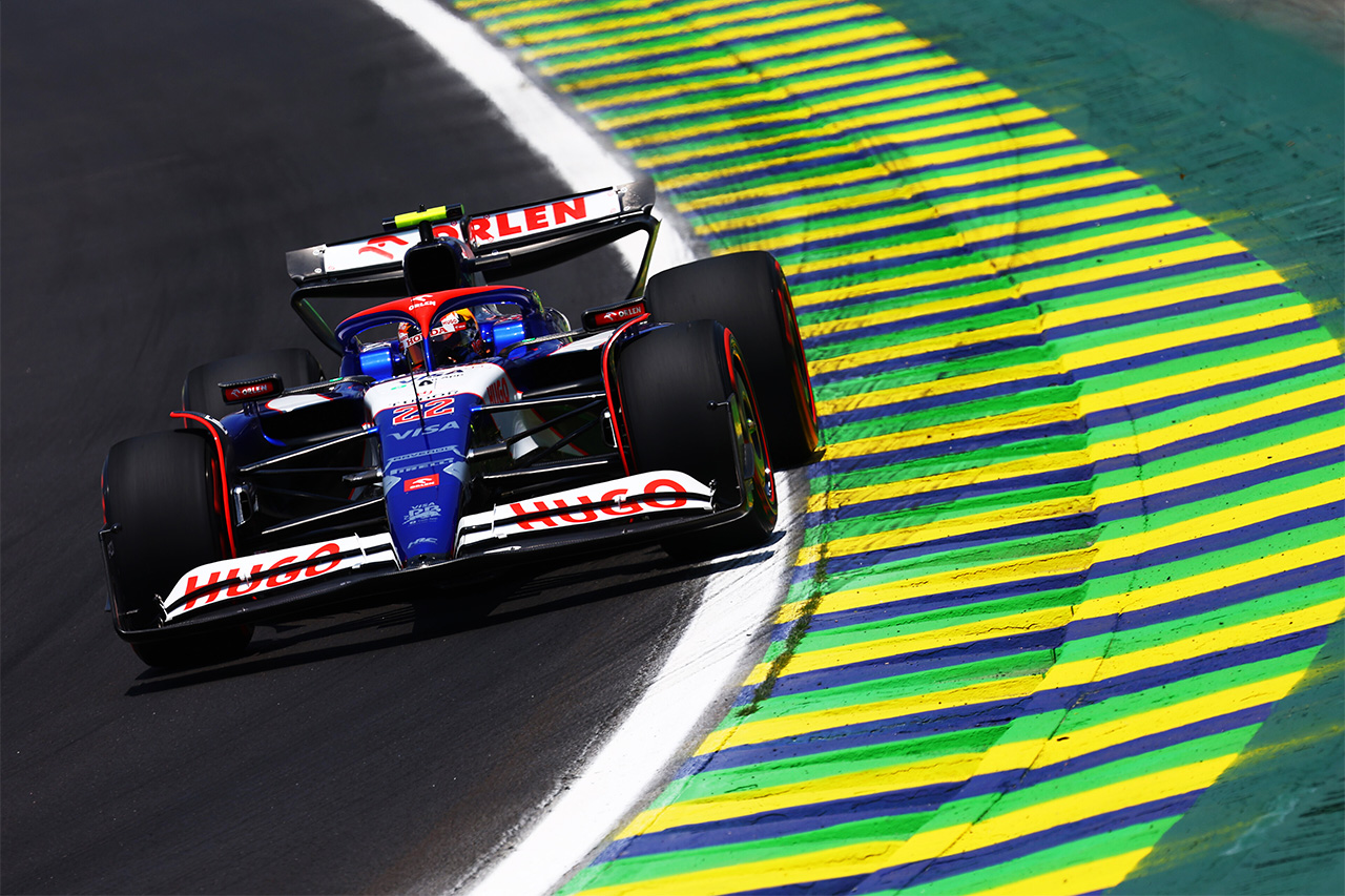F1サンパウロGP フリー走行:リアム・ローソン11番手 角田裕毅12番手