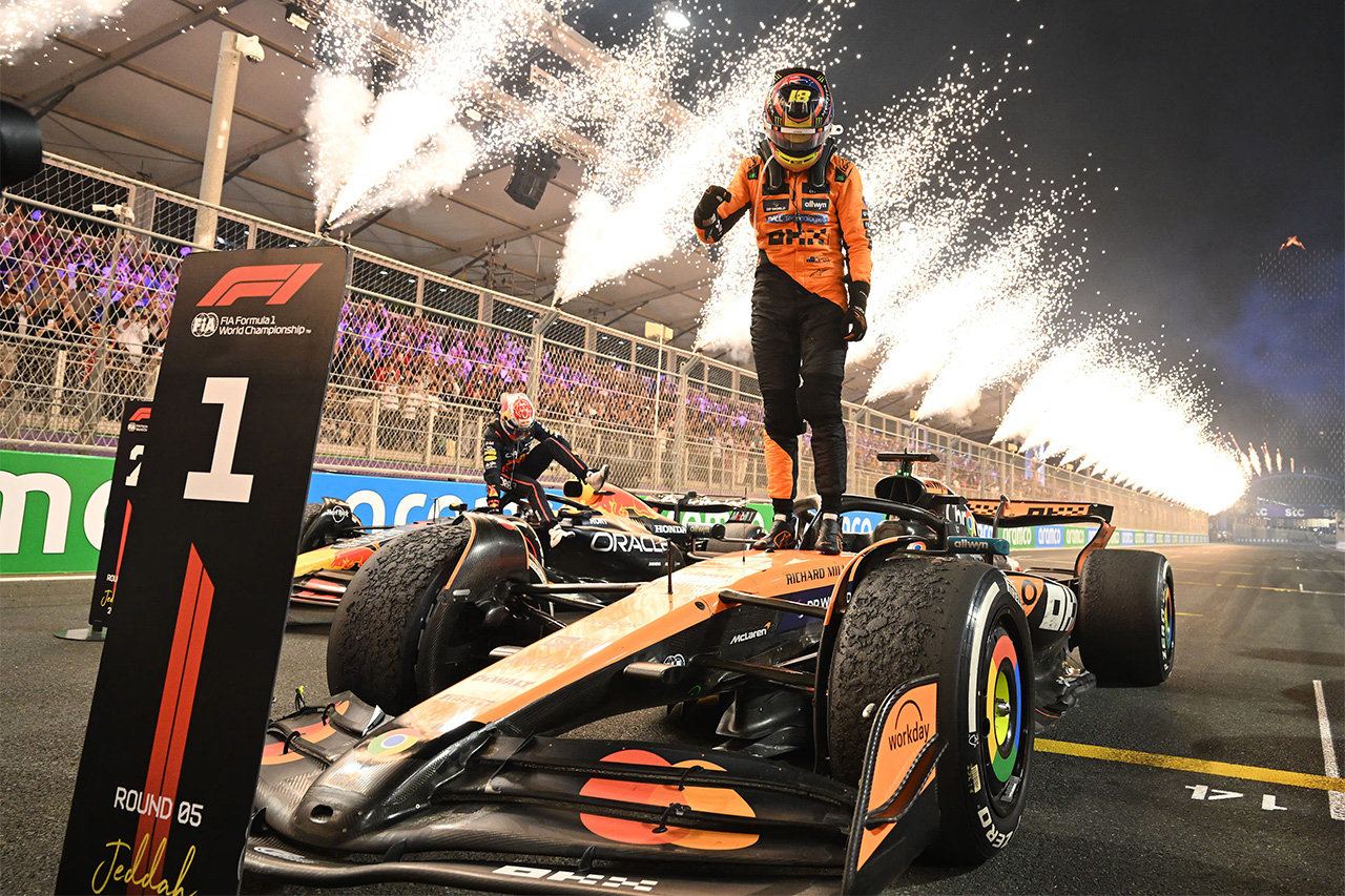 F1サウジアラビアGP 決勝レポ：ピアストリ優勝で選手権首位 角田裕毅はDNF