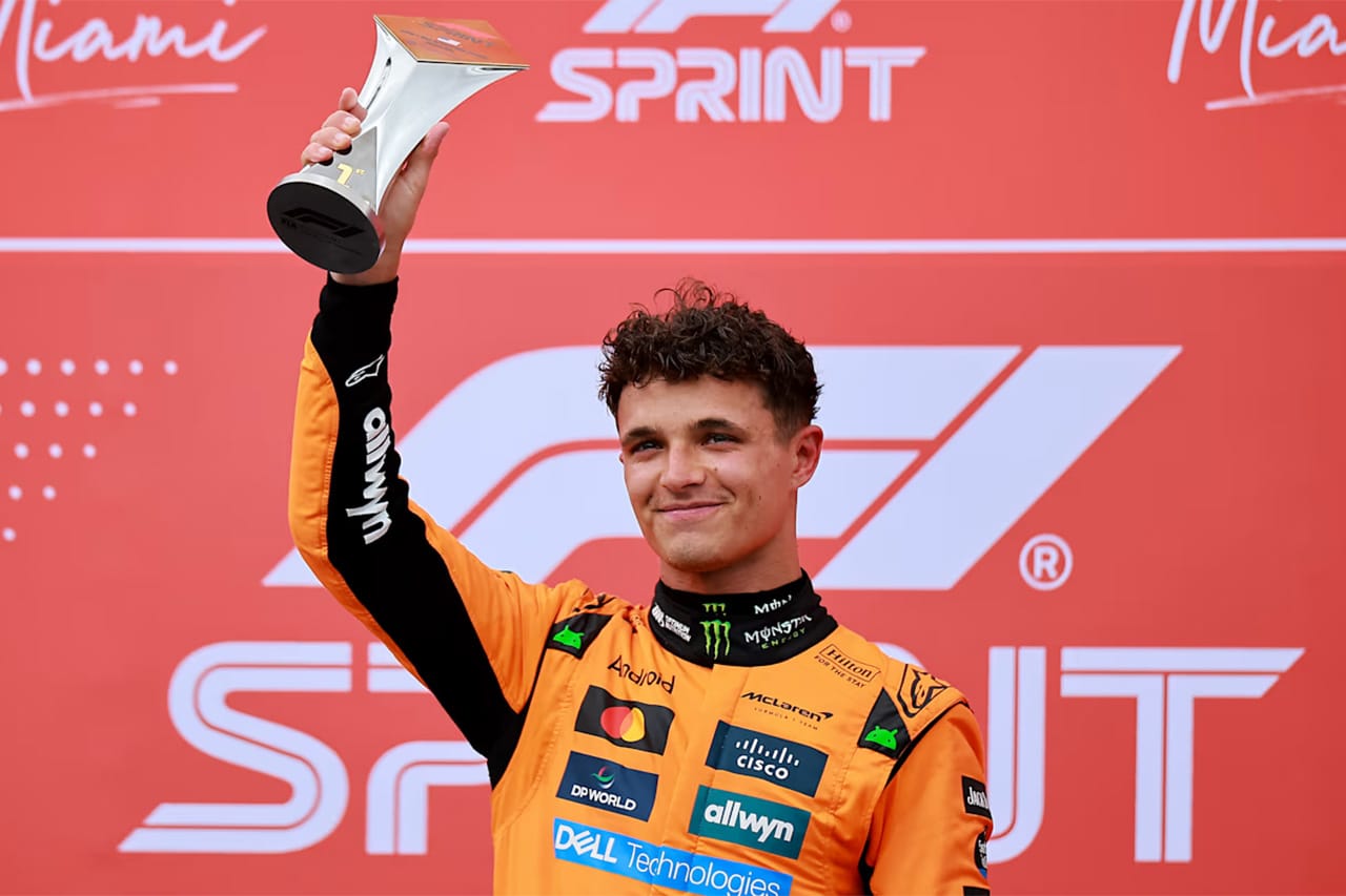 F1マイアミGP スプリントレポ:ランド・ノリス劇的勝利でマクラーレンがワンツー
