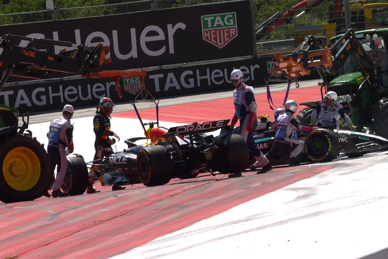 F1オーストリアGP決勝：フェルスタッペンとアントネッリがクラッシュ0周リタイア
