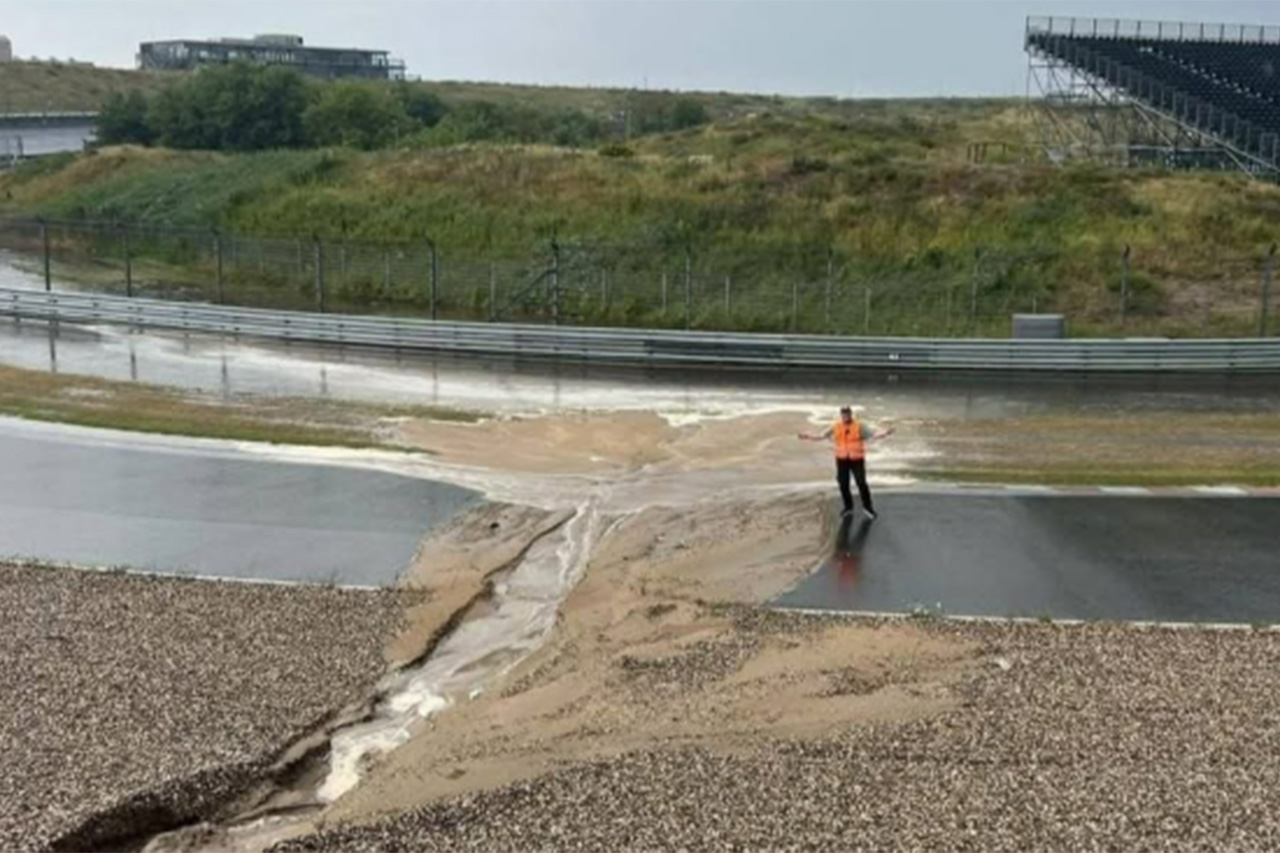 F1オランダGP:ザントフォールト 豪雨で損傷報道を否定「フェイクニュース」