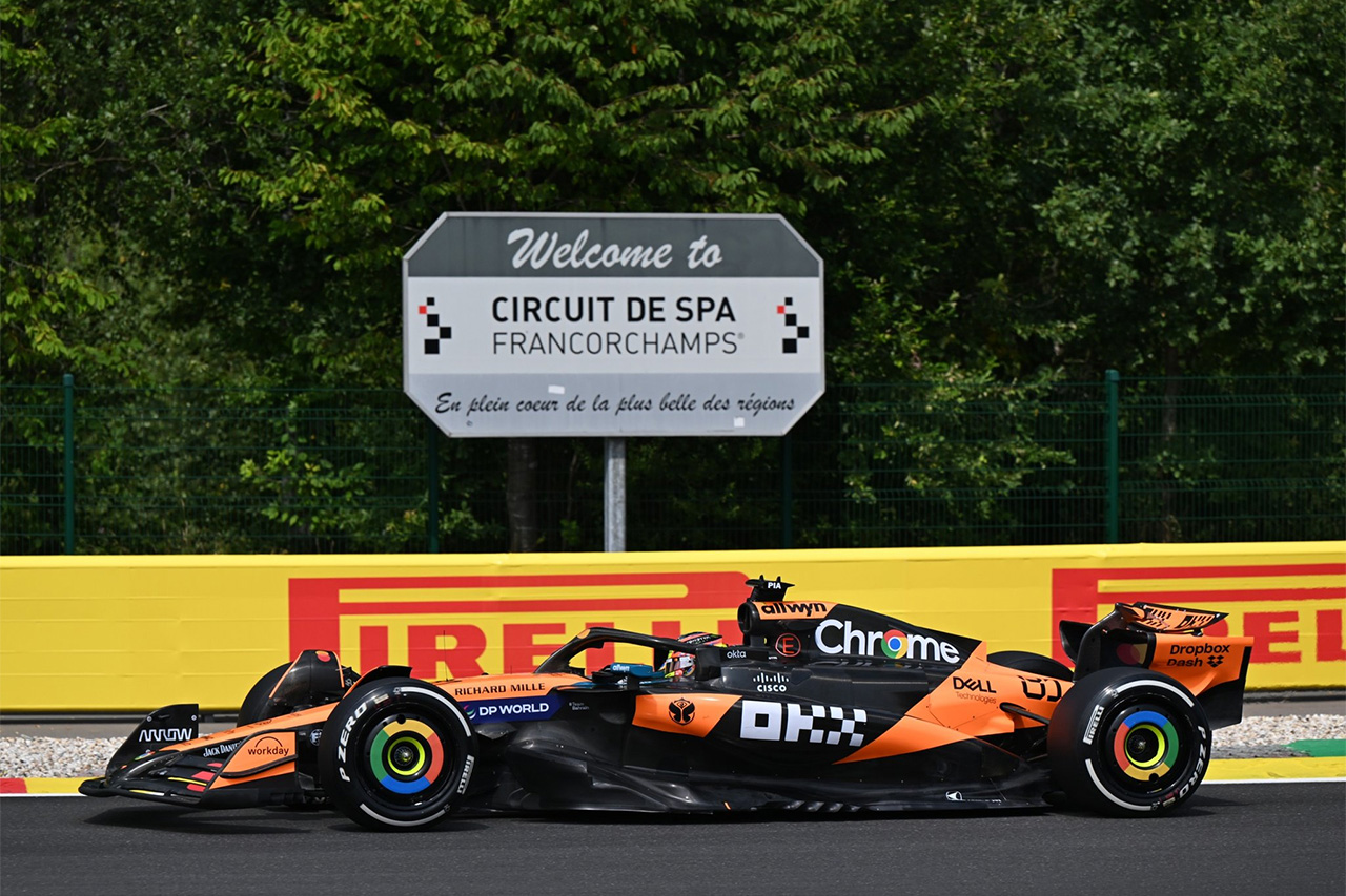 F1ベルギーGP FP1：ピアストリがフェルスタッペンに0.4秒差で最速タイム