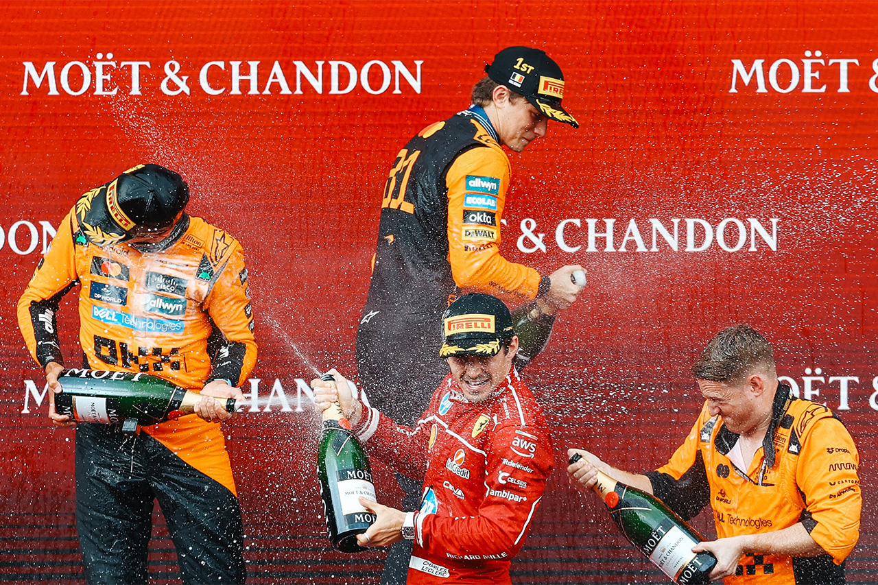 2025年F1 ポイントランキング （第13戦 ベルギーGP終了時点）