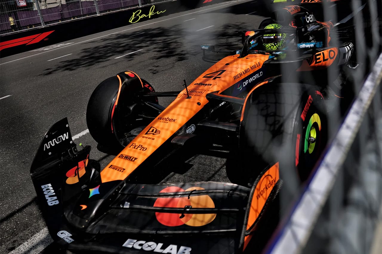 F1アゼルバイジャンGP FP1:ノリス首位でマクラーレン1-2 角田裕毅6番手