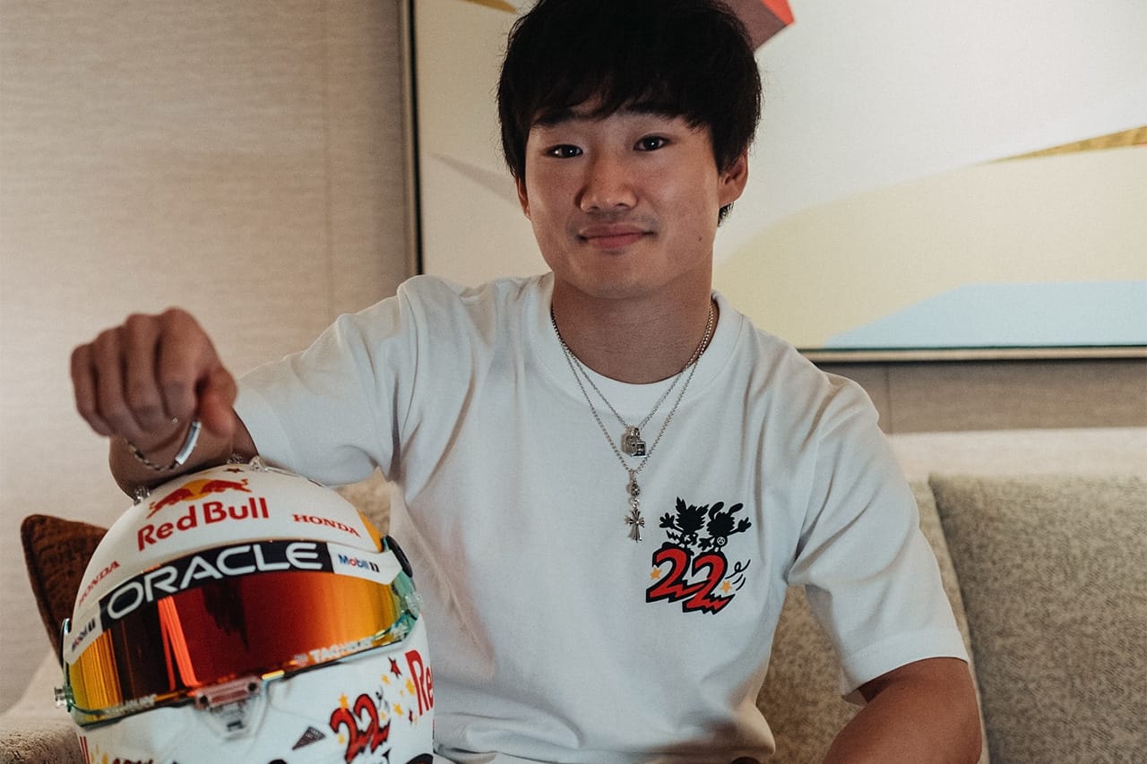 角田裕毅 2025年F1シンガポールGPでVERDYコラボヘルメット第3弾
