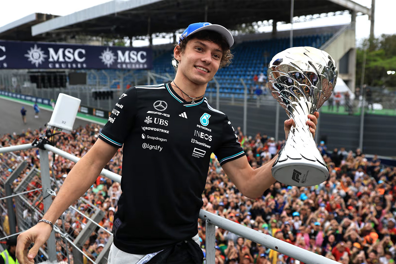 アントネッリ F1サンパウロGPで2位表彰台「最後はマックスを必死で抑えた」