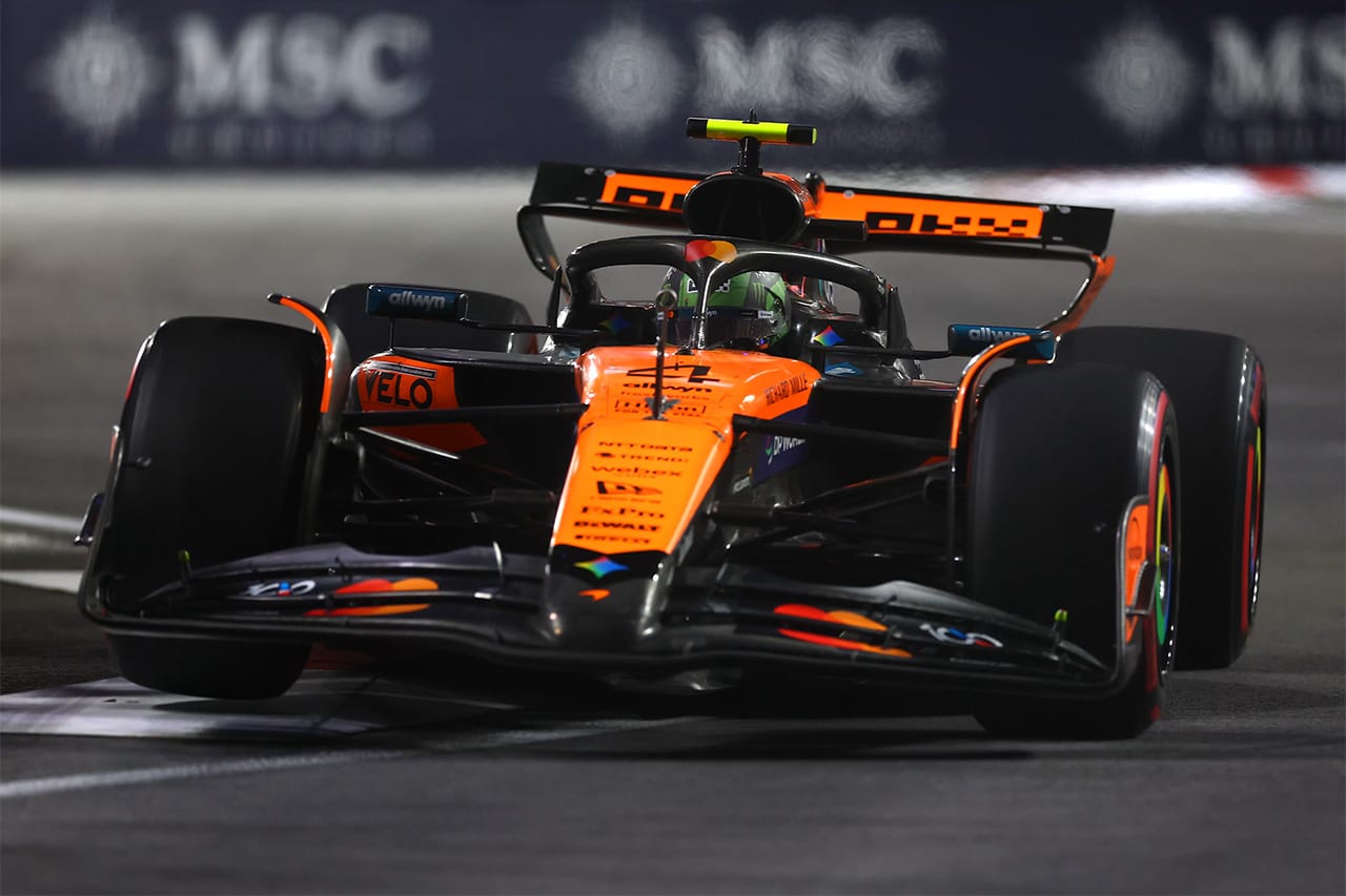 F1ラスベガスGP FP2：ノリスが最速 角田裕毅ら数名は赤旗でアタックできず