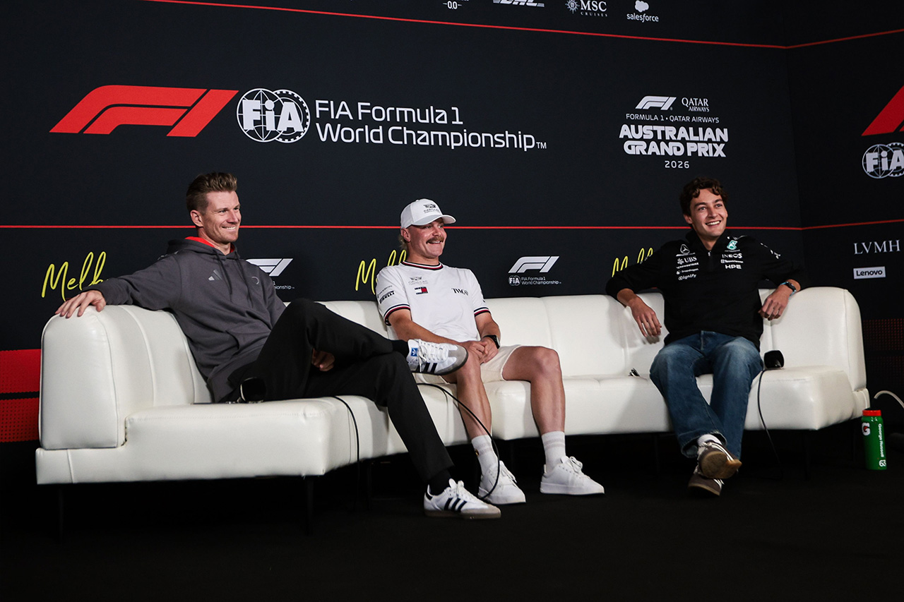 F1オーストラリアGP 木曜会見（パート1） ラッセル、ボッタス、ヒュルケンベルグ