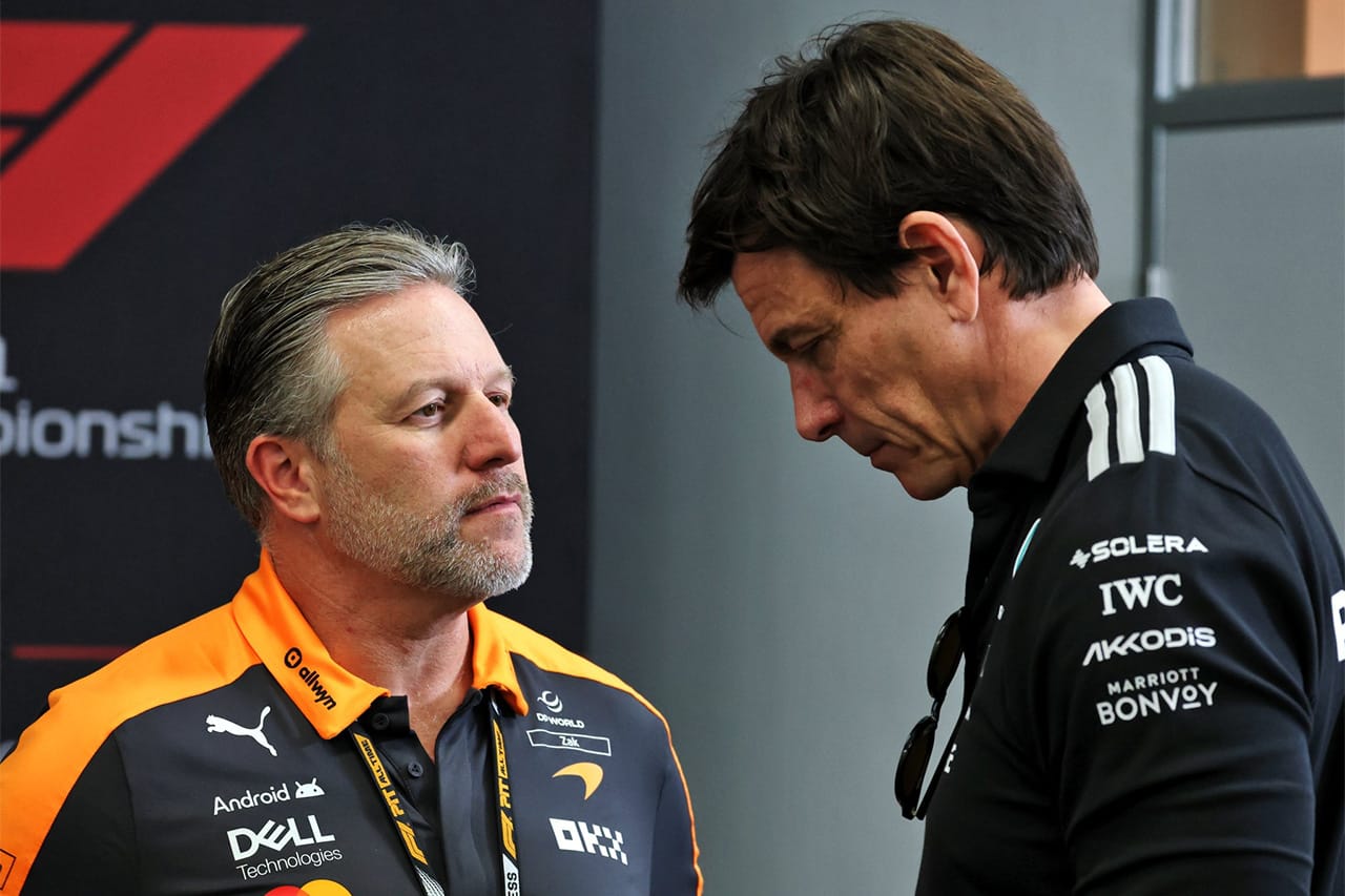 F1 ザク・ブラウンがA/Bチーム批判 メルセデスとアルピーヌ接近に警鐘