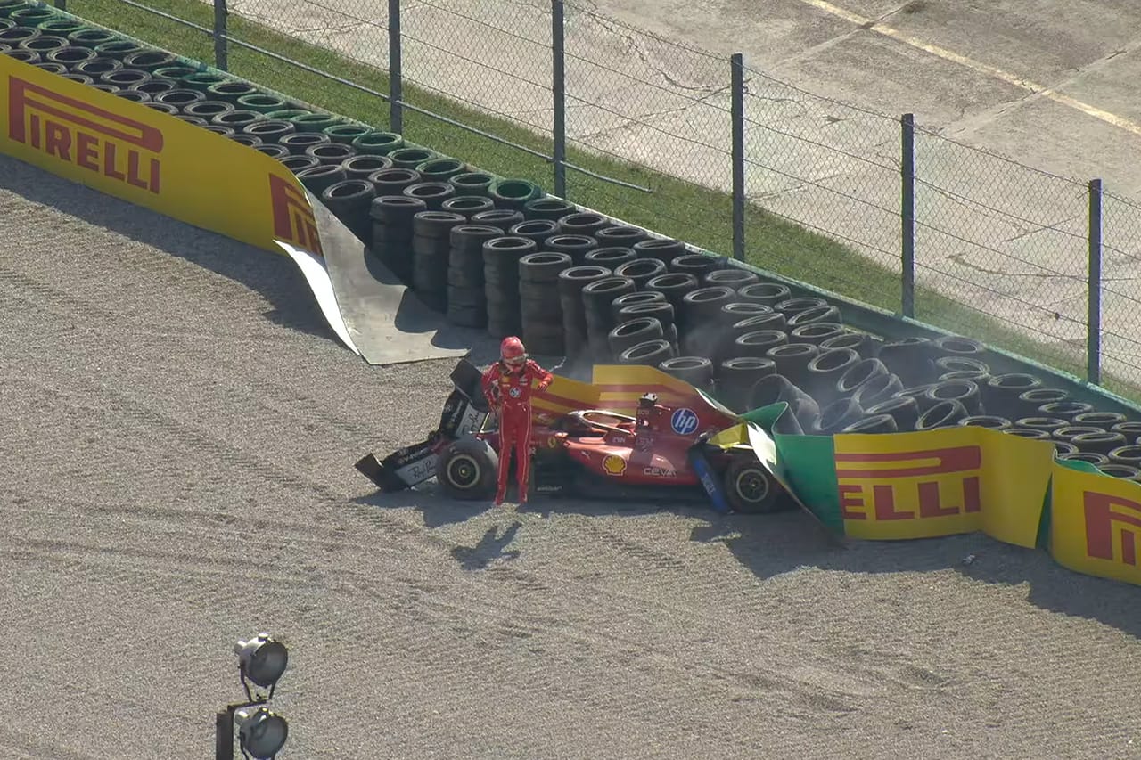 シャルル・ルクレール F1イタリアGPで高速クラッシュ 赤旗中断