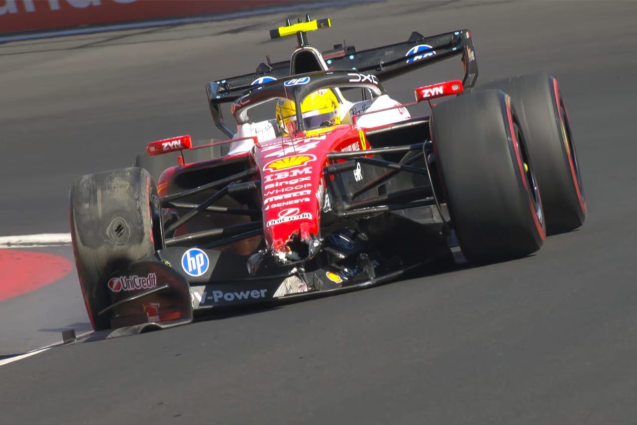 ルイス・ハミルトン F1スペインGP FP3でクラッシュ 赤旗中断